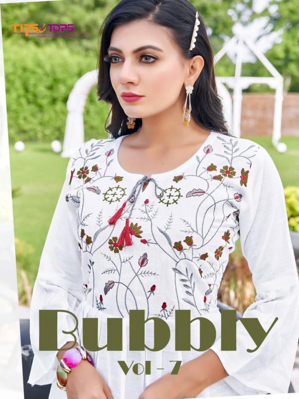 Tips Tops Bubbly vol 7 Rayon Slub Designer Western Top Collection